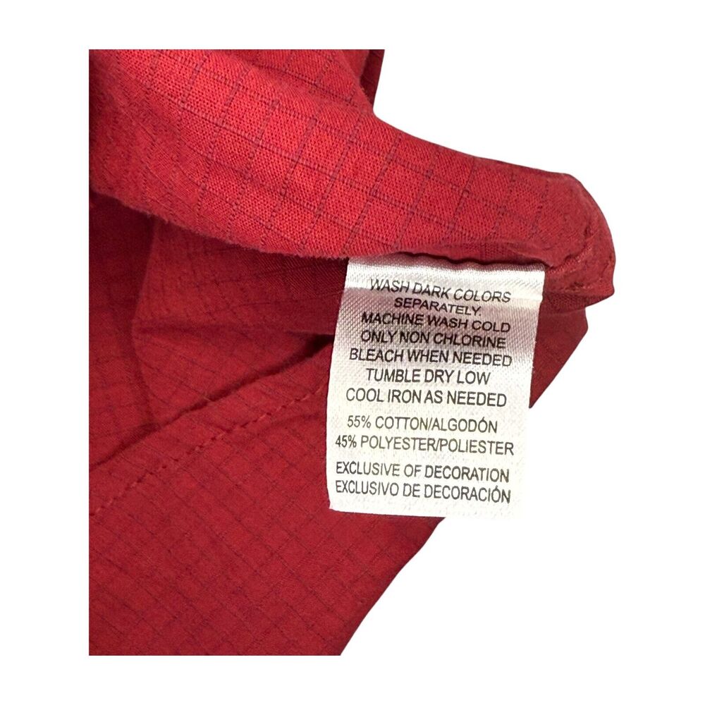 Mossy Oak Shirt Mens XL Red Plaid Cotton Classic Short Sleeve Collared Button-Up - Picture 8 of 9